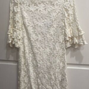 Jessica Howard Cream Floral Lace Dress
